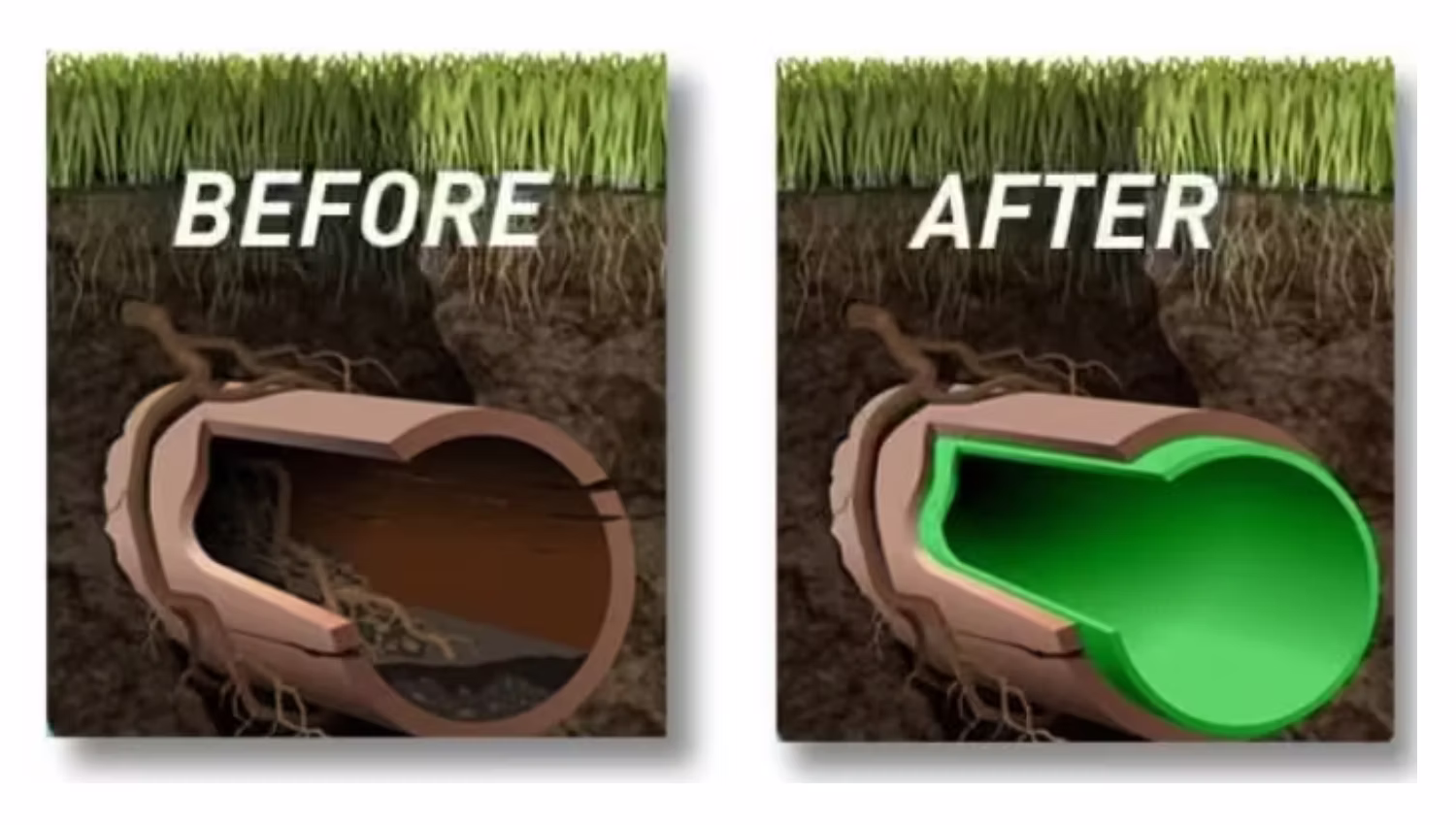 before after drain relining